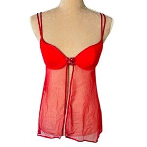 Victoria's Secret Vintage Y2k Sheer Underwire Cami Babydoll Tank 34 B